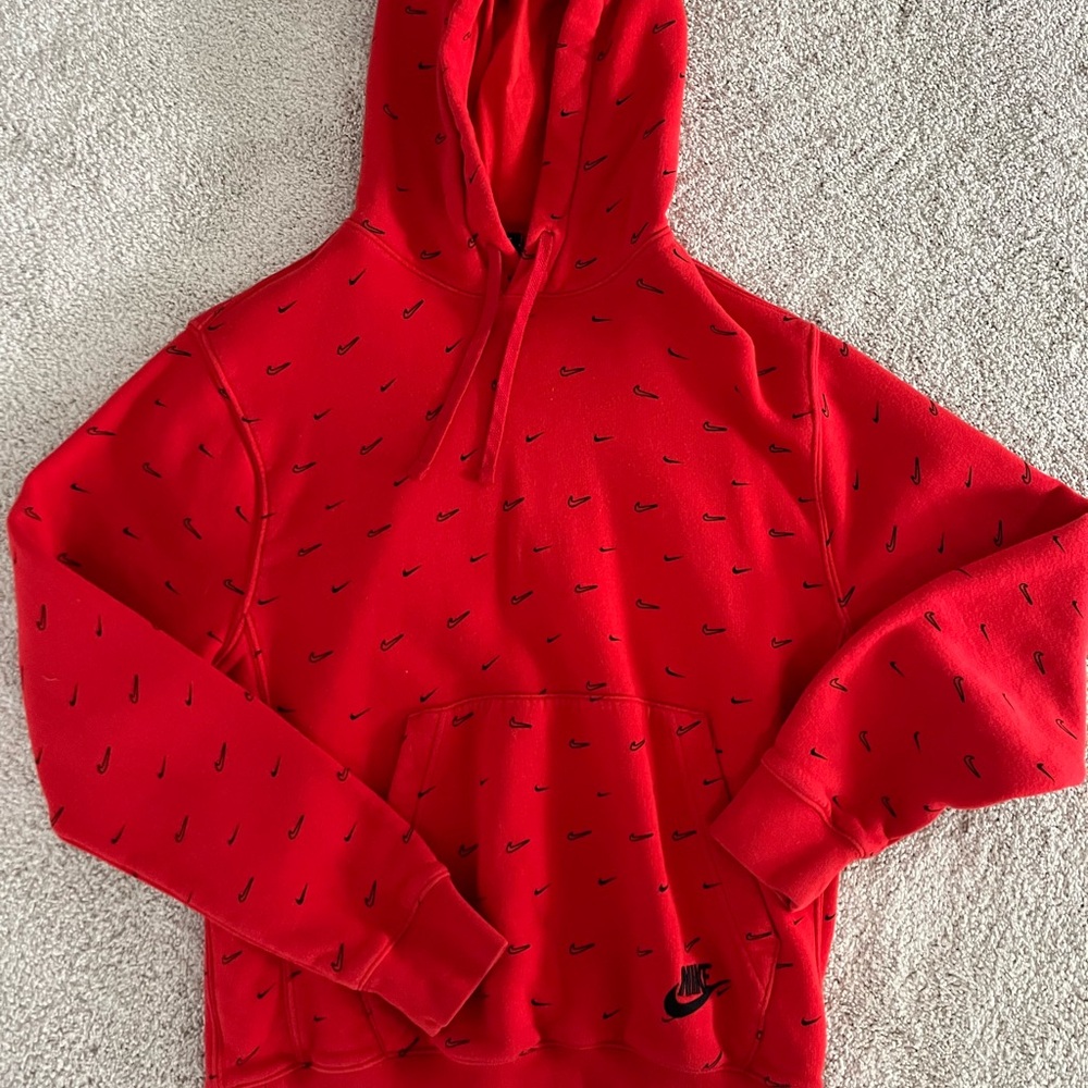 Nike Men's Red Pullover Hoodie
